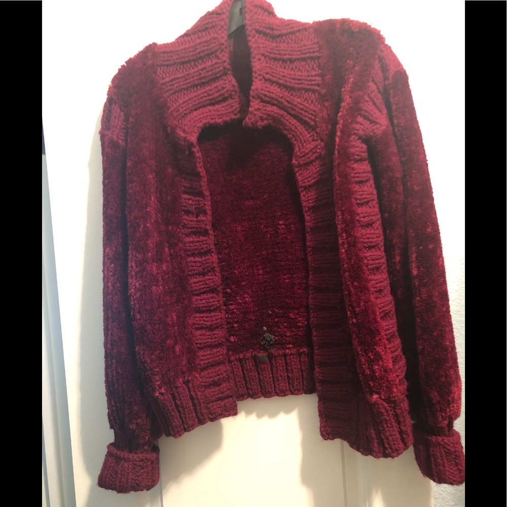 Hand knitted Wine Sweater